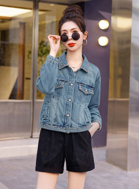 复古水洗牛仔外套女2026春季新款小个子宽松休闲百搭夹克 LH6010