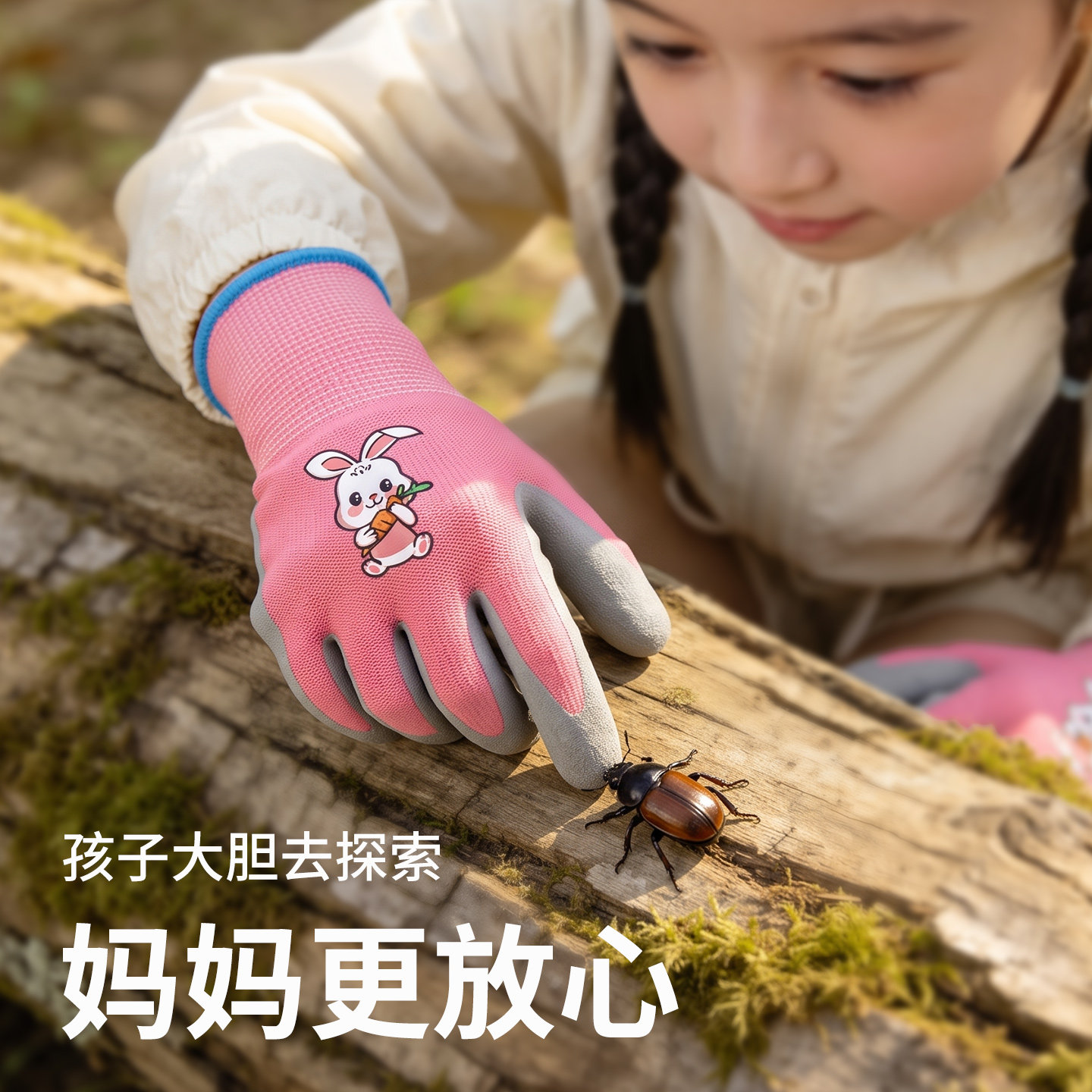 儿童防护手套露营防滑耐磨爬山徒步赶海园艺男童女童宝宝小孩劳动