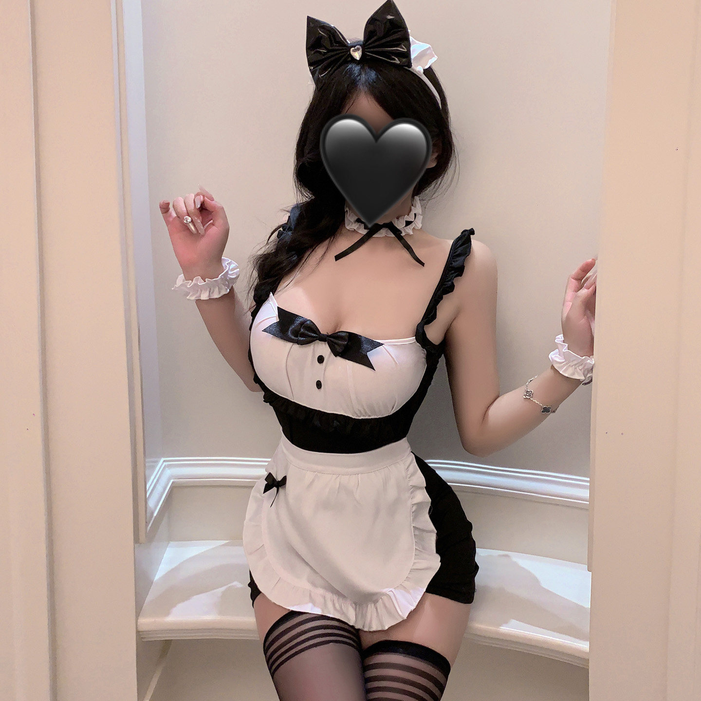 私藏春水*软甜女佣制服性感心机美背包臀裙娇俏女仆显瘦cos套装女