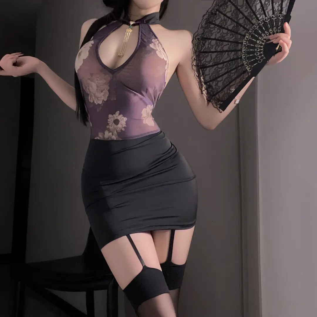 新中式改良挂脖旗袍禁欲性感国风