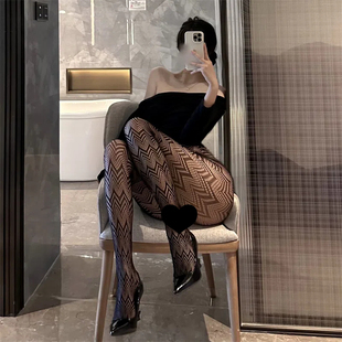 情调性感蕾丝提花连裤丝袜薄款防勾丝复古辣妹夜店酒吧打底渔网袜