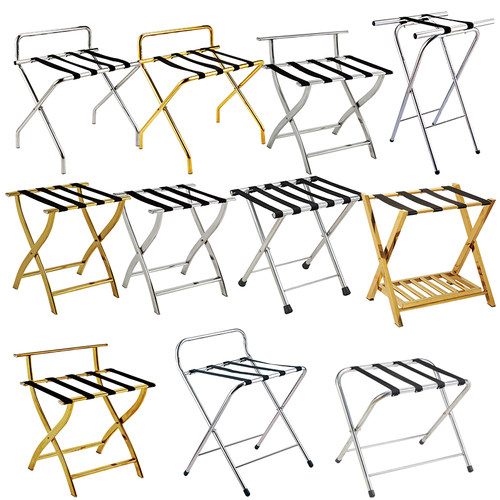 不锈钢行李架酒店客房宾馆家用可折叠架置物架箱包架浴室公寓
