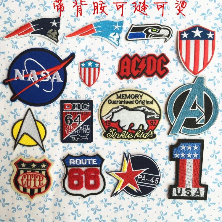 时尚徽章布贴花补丁贴布衣服牛仔裤子辅料装饰修补洞刺绣可烫熨贴