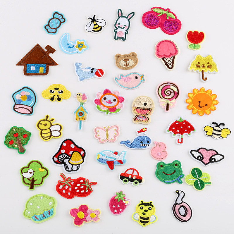 卡通衣服补丁贴布贴时尚贴裤子装饰羽绒修补破洞刺绣儿童贴花小号