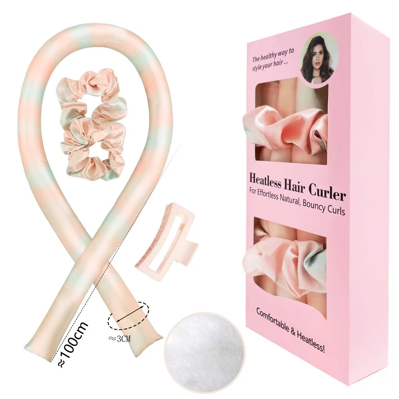 卷发器缎面无热卷发棒套装睡眠美发懒人扎染色卷曲美发工具