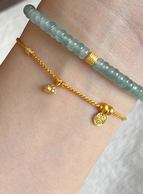 v金材质不掉色招财纳宝葫芦手链新款时尚新潮设计轻奢个性饰品