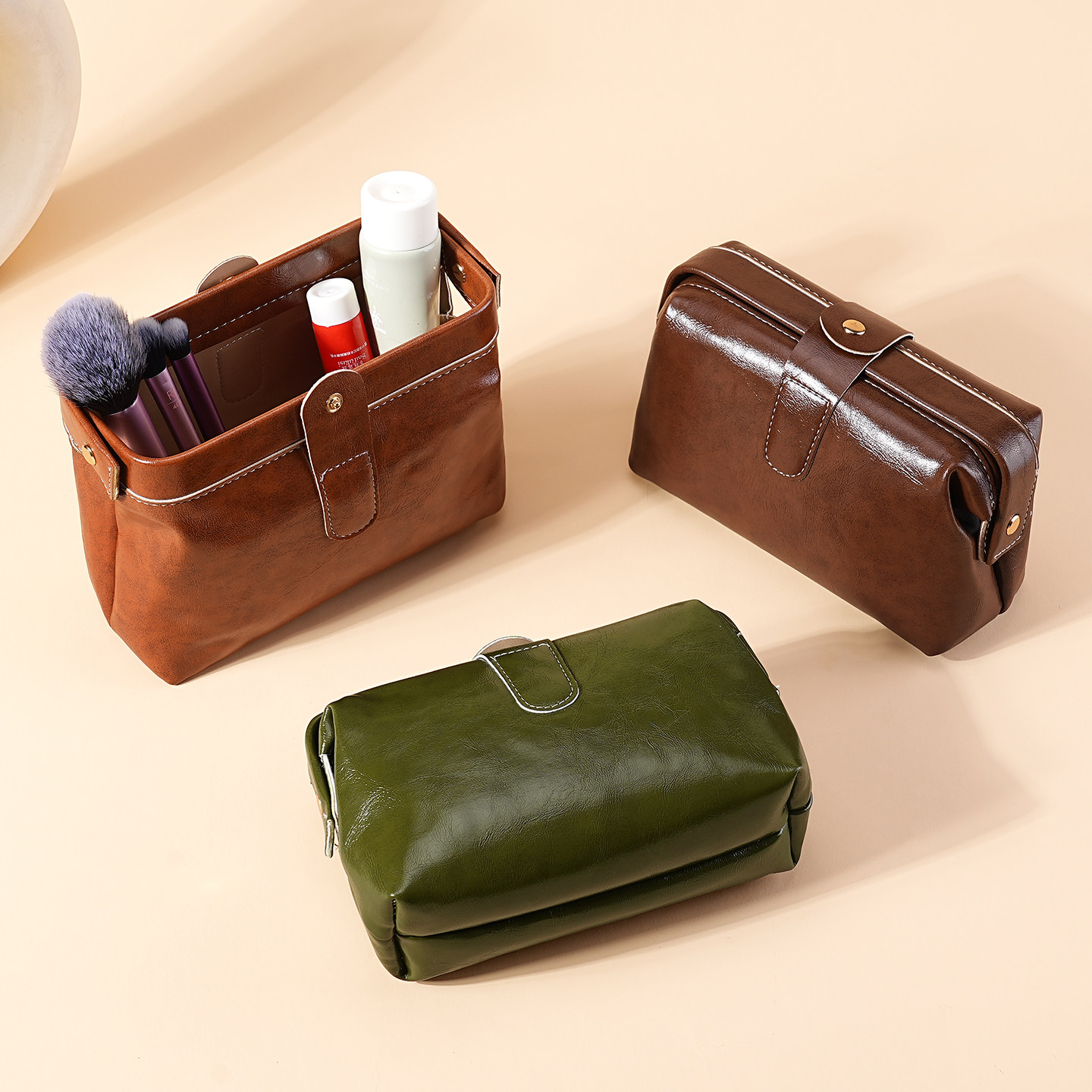 植鞣皮手拿包女士男真软皮文玩收纳袋文玩收纳包随身便携式口红包