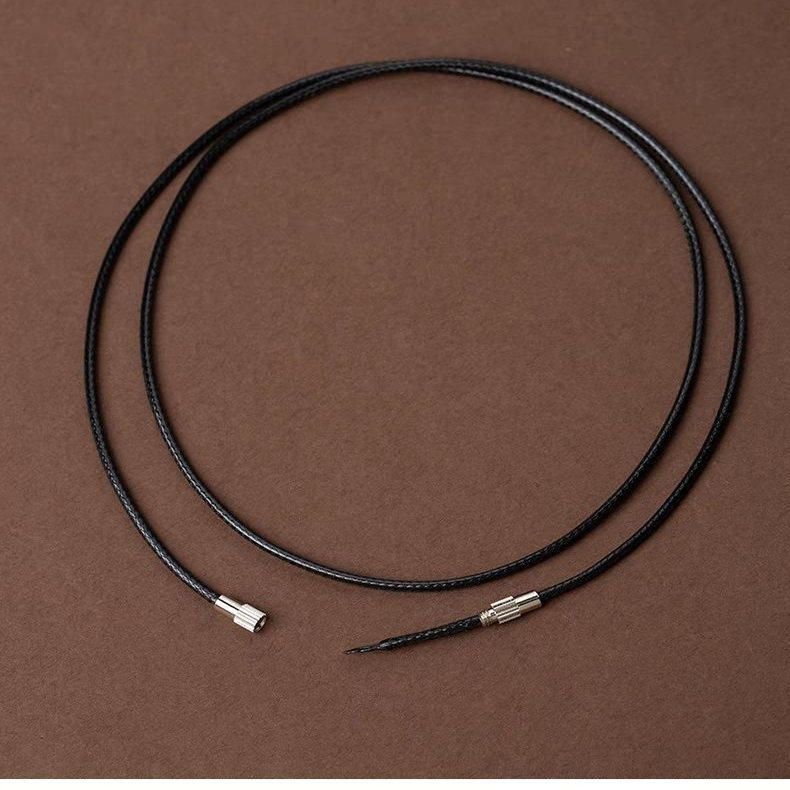 挂坠皮绳吊坠挂绳男女半成品黑色蜡皮绳项链挂件绳子细绳简约耐用