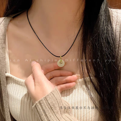 半成品黑色蜡皮绳项链挂件绳子细绳玉佩挂坠黑绳黄金吊坠挂绳男女