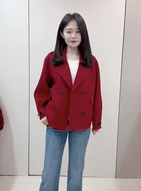 2026春秋新款保暖时尚女修身气质风衣毛呢外套洋气短款休闲上衣