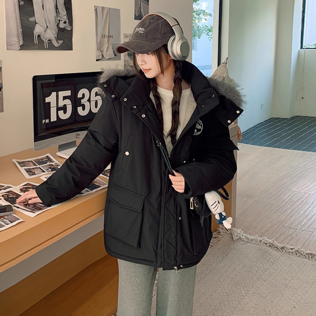 韩版加厚羽绒棉服女士冬季新款