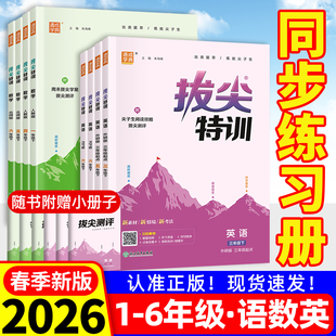 闽教版 沪教牛津版 冀教版 外研版 小学同步练习册 拔尖特训英语译林版 一起点语文四下三年级六二上五四制三起点人教北师大版 数学青岛版