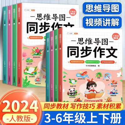 小学思维导图同步作文1-6年级