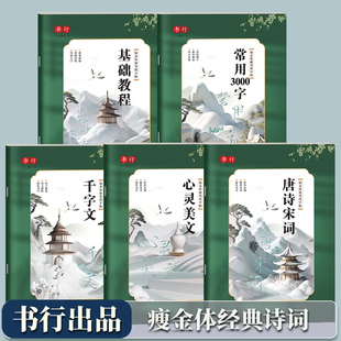 瘦金体练字帖硬笔入门字帖专用宋徽宗钢笔女士描红速成练字男生女生漂亮字体行楷书法初中生高中生古诗词唐诗字贴临摹三步组词