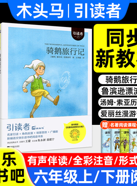 快乐读书吧六年级下册上必读的课外书籍全套正版鲁滨逊漂流记汤姆索亚历险记尼尔斯骑鹅旅行记爱丽丝漫游奇境人教版下木头马引读者