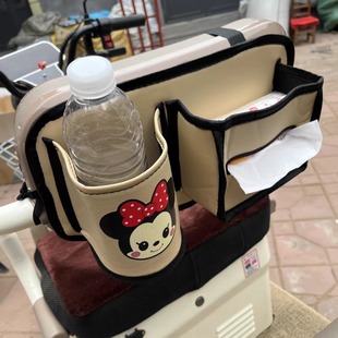 电动车电三轮车储物袋三轮车收纳置物袋水杯纸巾皮革收纳袋