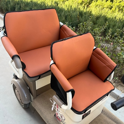 防水防漏皮革休闲三轮车坐垫全包纳帕皮电动三轮围挡坐垫四季适用