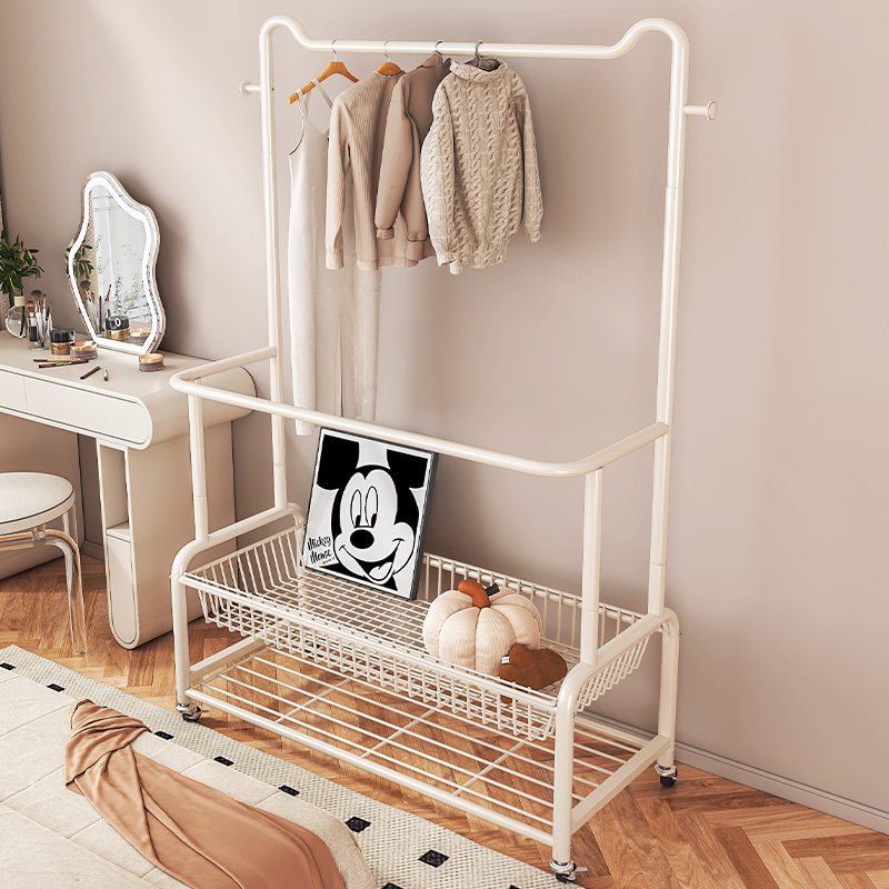 衣架落地卧室家用移动晾衣架衣服收纳置物架挂衣服架子简易衣帽架