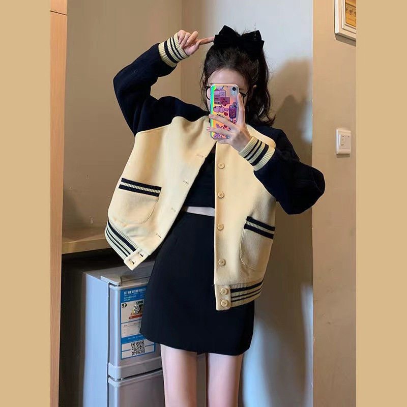 美式复古ins棒球服女2025短外套
