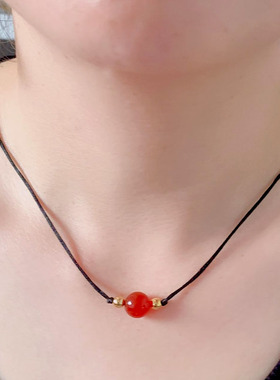 鸿运当头红玛瑙珠转运珠项链