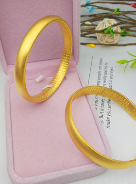 古法传承心经素圈哑光镀金手镯