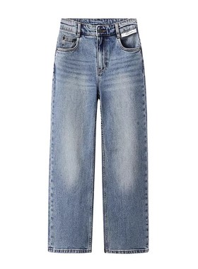 CHAONING清仓2025冬季新款时尚百搭高腰显瘦水洗蓝色直筒牛仔裤