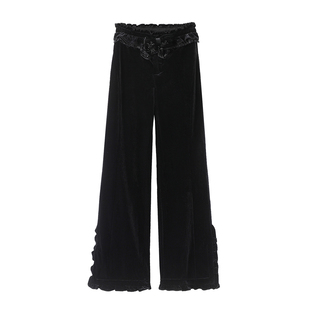 CHAONING高端定制2025冬季新款时尚百搭高腰显瘦丝绒直筒休闲裤女