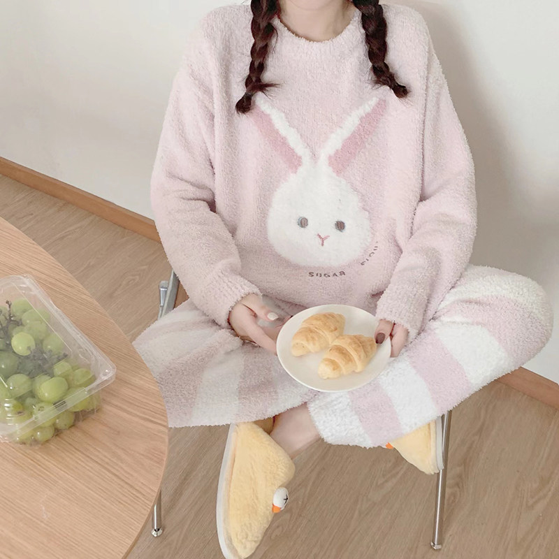睡衣加厚小兔子软绵绵睡衣