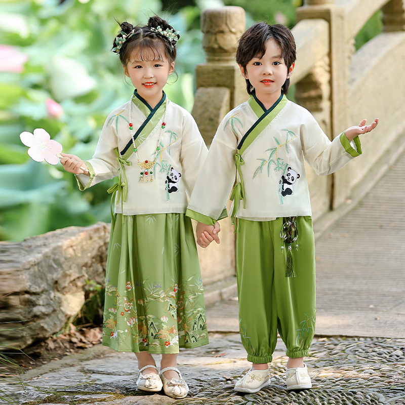 儿童汉服春秋款宝宝中国风唐装男女童改良复古装中秋幼儿园表演服