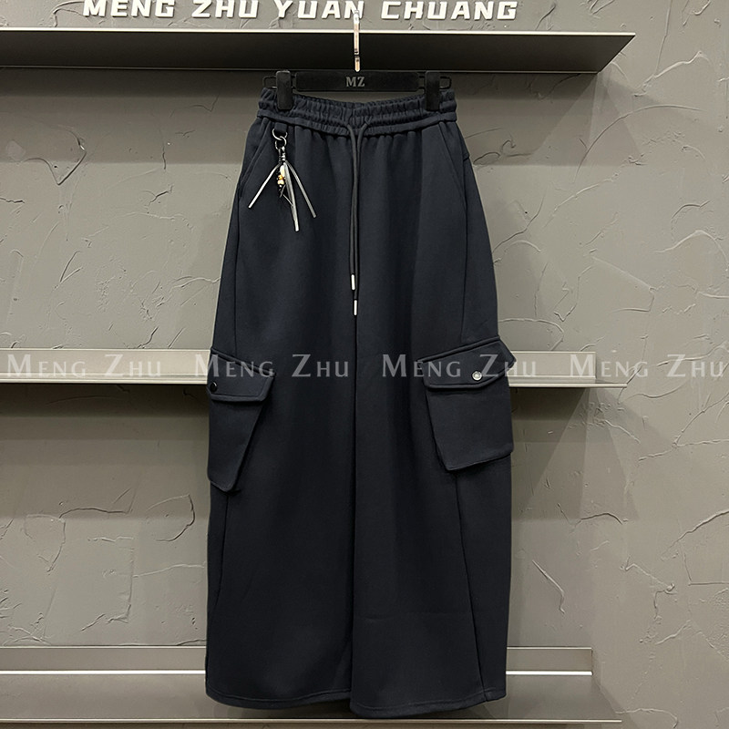 高端欧货秋季新款高级感巨好看的裤子多口袋阔腿直筒工装卫裤女,女装/女士精品,休闲裤,淘宝优惠券,粉丝福利购,淘宝优惠卷