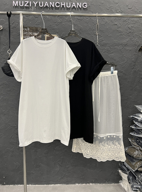 高品质欧韩2025新款屁帘半身裙短袖T恤连衣裙时尚套装女夏两件套