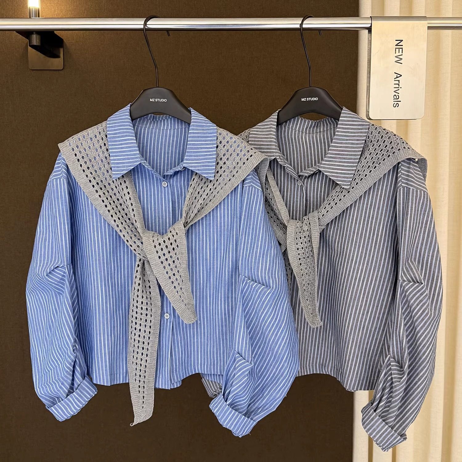 高端欧货冬季新款翻领单排扣镂空披肩设计竖条纹磨毛衬衫女上衣,女装/女士精品,衬衫,淘宝优惠券,粉丝福利购,淘宝优惠卷