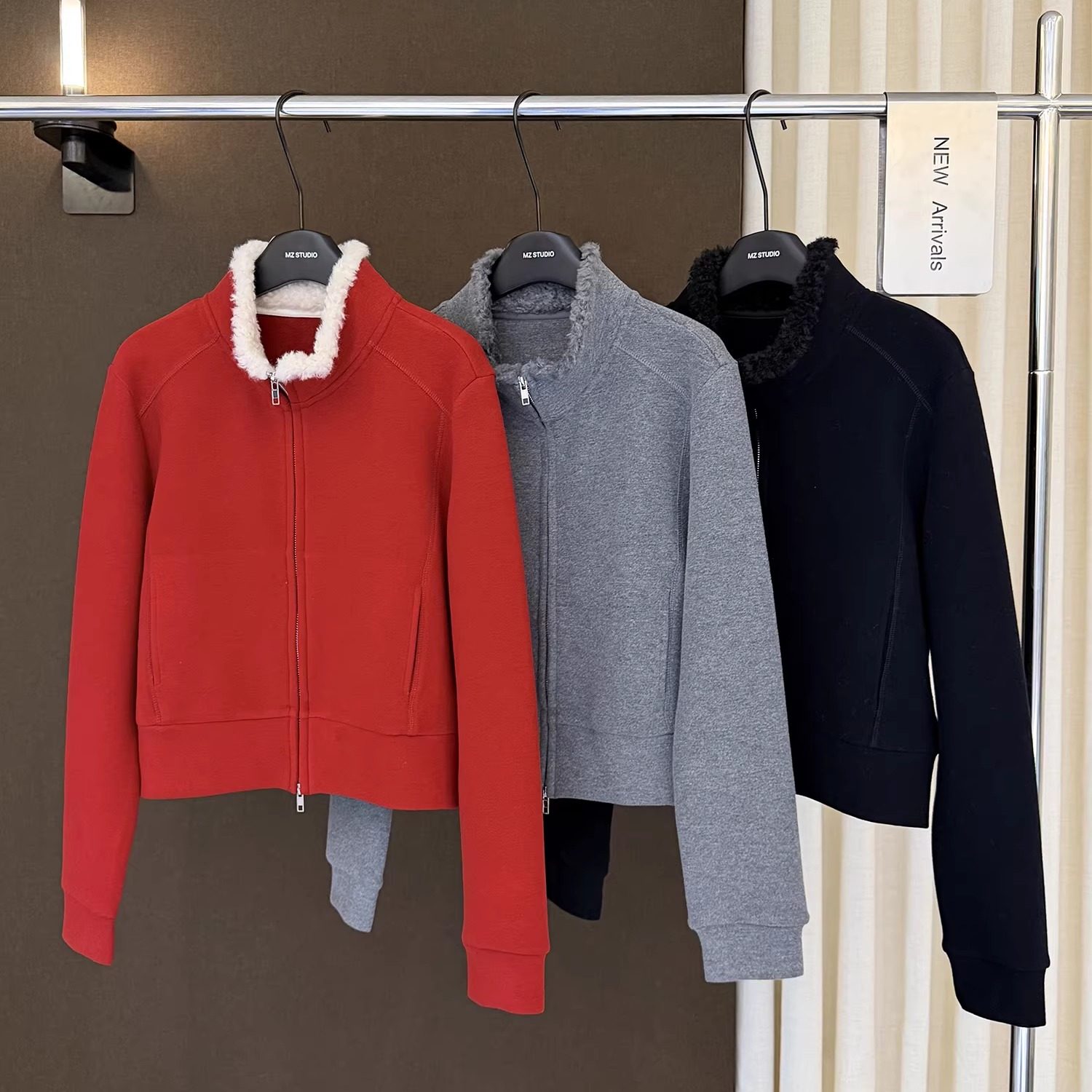 高端欧货冬季新款羊羔毛立领双头拉链开衫短款空气棉卫衣外套女,女装/女士精品,卫衣/绒衫,淘宝优惠券,粉丝福利购,淘宝优惠卷