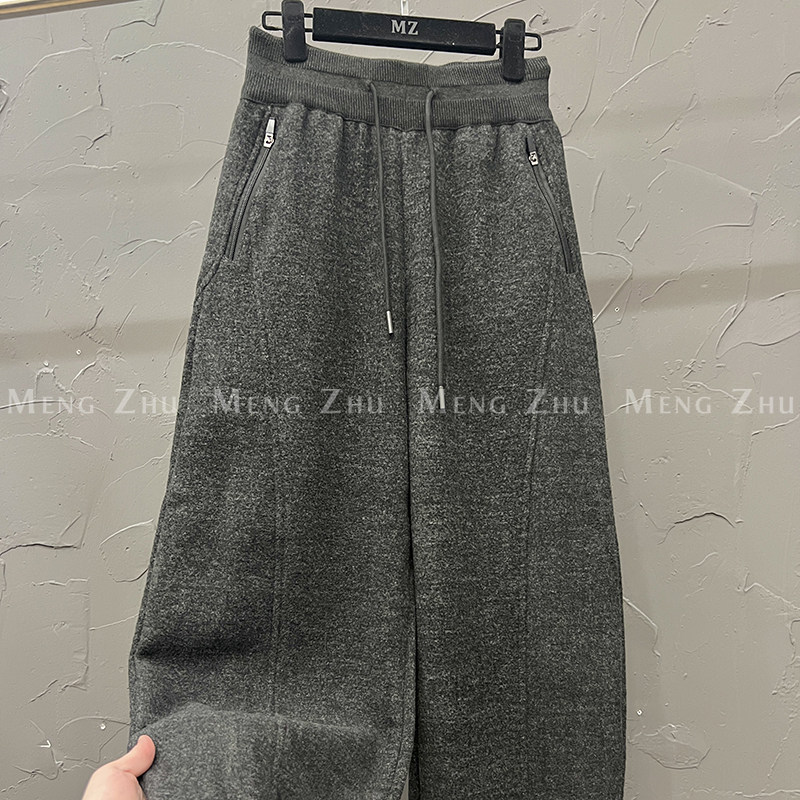 高端欧货冬季新款高级感巨好看的裤子休闲阔腿直筒裤女加绒卫裤,女装/女士精品,休闲裤,淘宝优惠券,粉丝福利购,淘宝优惠卷