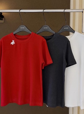 高端欧货冬季新款时尚圆领卡通刺绣小马儿磨毛短袖打底T恤女上衣