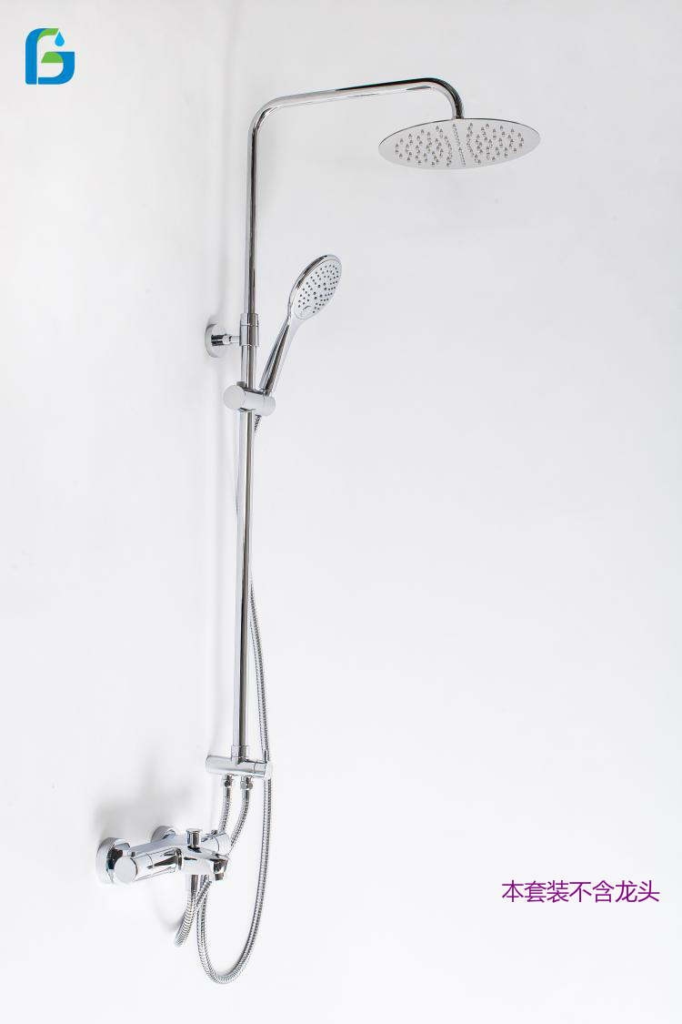 格拉夫》分体式全铜淋浴柱 配超薄不锈钢顶喷 空气注入手持花洒