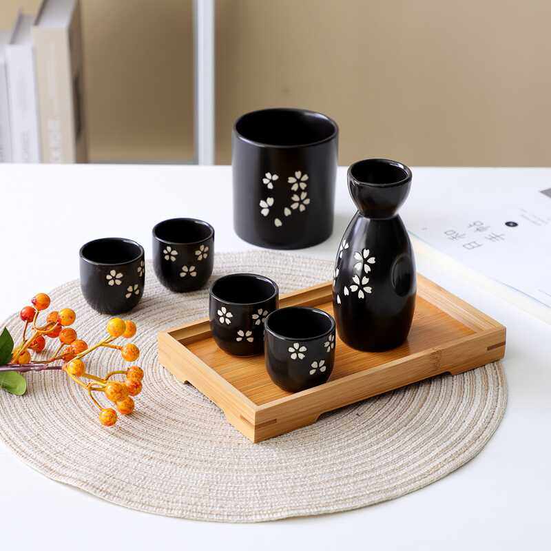 创意复古风酒具礼盒装日式清酒壶套装家用气质陶瓷小白酒杯分酒器