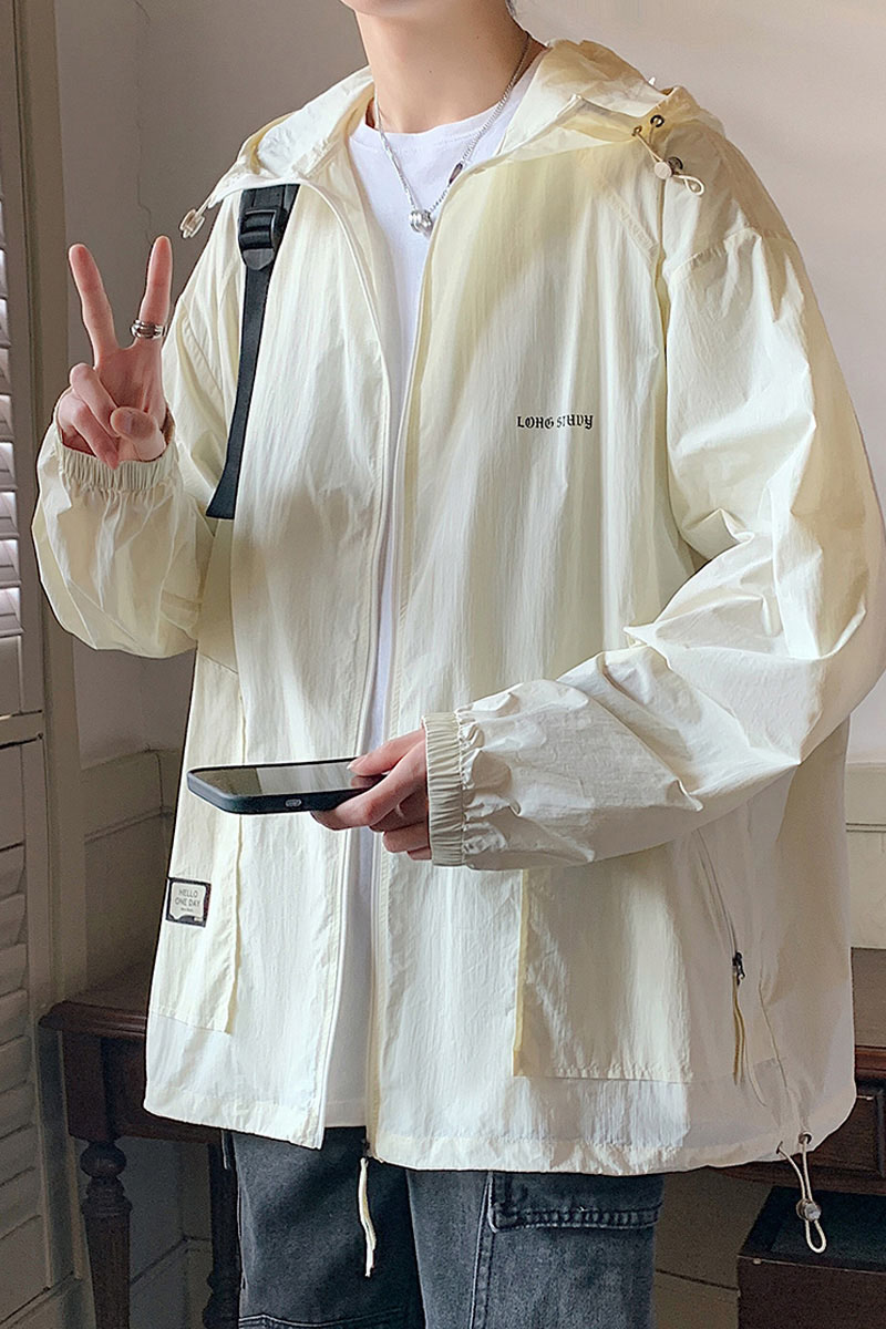 2024春夏新港风宽松潮流字母连帽防晒衣男夹克外套Y439P49,男装防晒衣,电商A222A