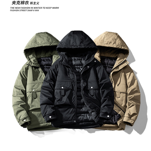 高品质日系2024秋冬新宽松工装连帽潮棉衣男棉服大码Y358P138图片
