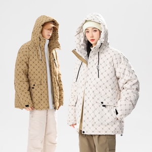90%标羽绒服男连帽美式高街2024冬新宽松潮流高品情侣YR55P298图片