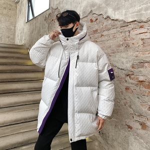 90%标2024秋冬新高品质连帽羽绒服男宽松潮流情侣大码YR33P298图片