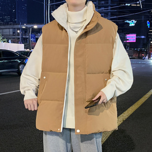 秋冬加厚棉马甲男士保暖坎肩背心潮牌宽松立领无袖外套Y339P60特图片