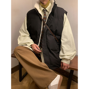 潮棉衣男马甲棉服高品质加绒加厚港风2024冬新宽松Y335P60特图片