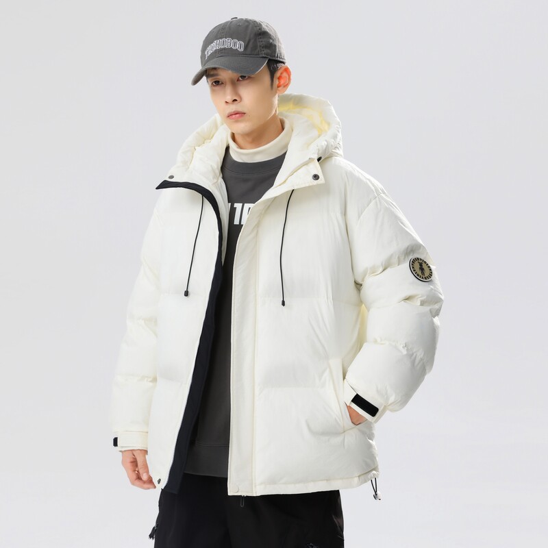 90%标羽绒服男连帽宽松2024冬季美式休闲夜光情侣大码YR78P298图片