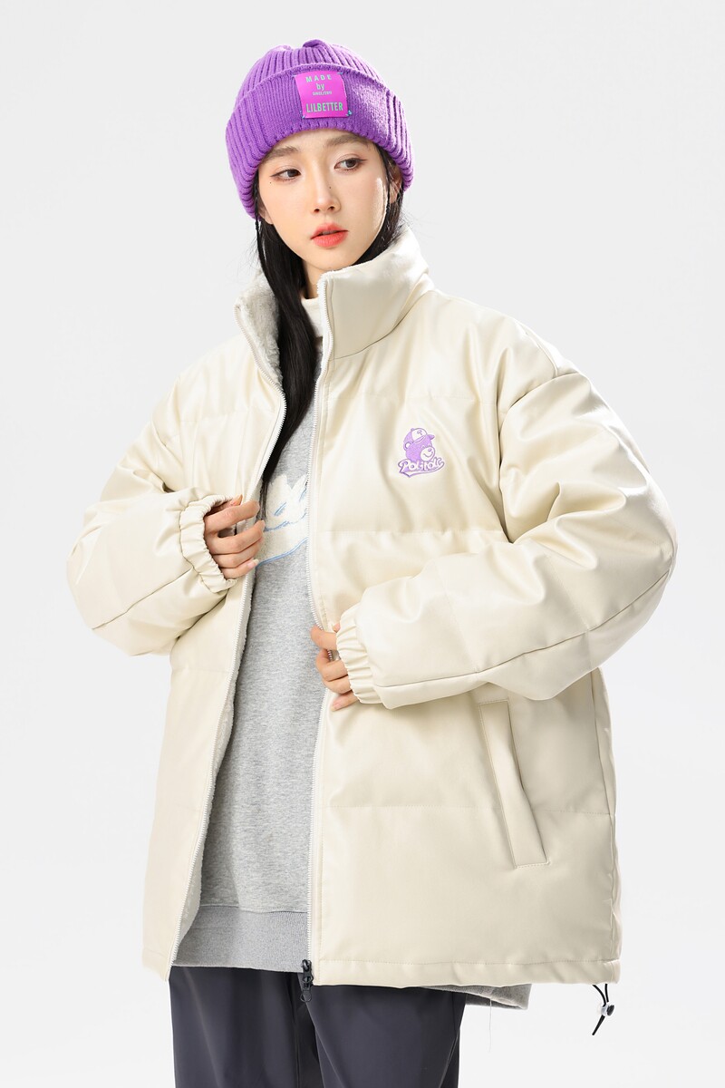 加绒2024冬90%标羽绒服女皮衣美式休闲宽松潮情侣大码YR75P298,女装羽绒服,电商A222A