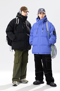 美式休闲情侣90%标羽绒服男连帽2024冬新宽松潮流高品YR56P298图片