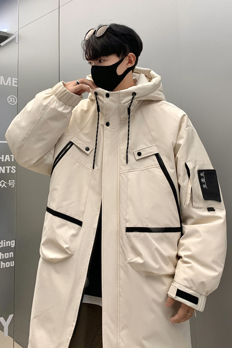 情侣大码90%标连帽中长款羽绒服男2024秋冬新潮流宽松YR36P325,男装羽绒服,电商A222A