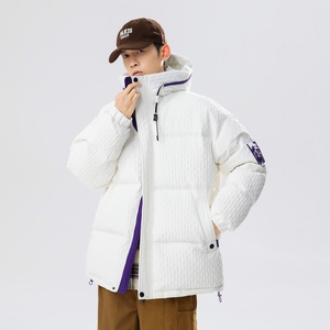 90%标羽绒服男连帽宽松2024冬季美式高街情侣大码YR77P298图片