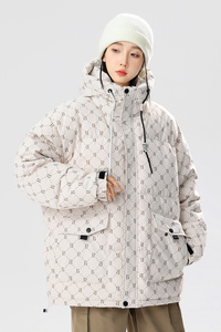 美式高街2024冬宽松90%标羽绒服女连帽潮情侣大码YR66P298图片