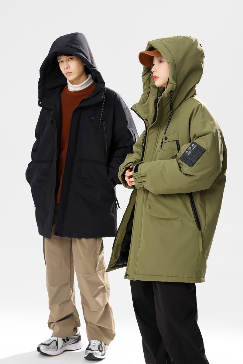 2024冬新情侣大码90%标羽绒服男连帽中长款宽松潮高品YR58P325,男装羽绒服,电商A222A